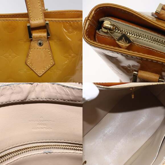 LOUIS VUITTON Monogram Vernis Houston Hand Bag Beige M91004 - Picture 11 of 12